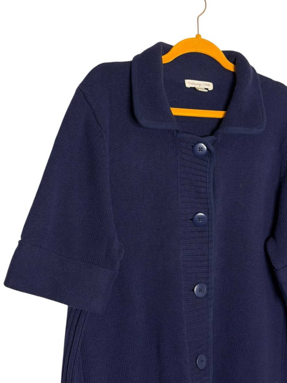 Coldwater Creek Cardigan Sweater Button Front Navy Blue 1X 16W 18W - Picture 2 of 7